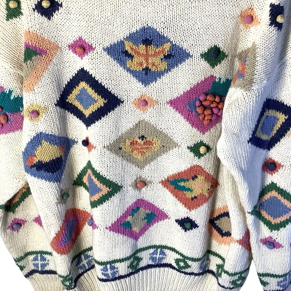 🛍️3/$25 BUNDLE Vintage Embroidered Knit Hunters Run Sweater Women’s Medium - Picture 13 of 15